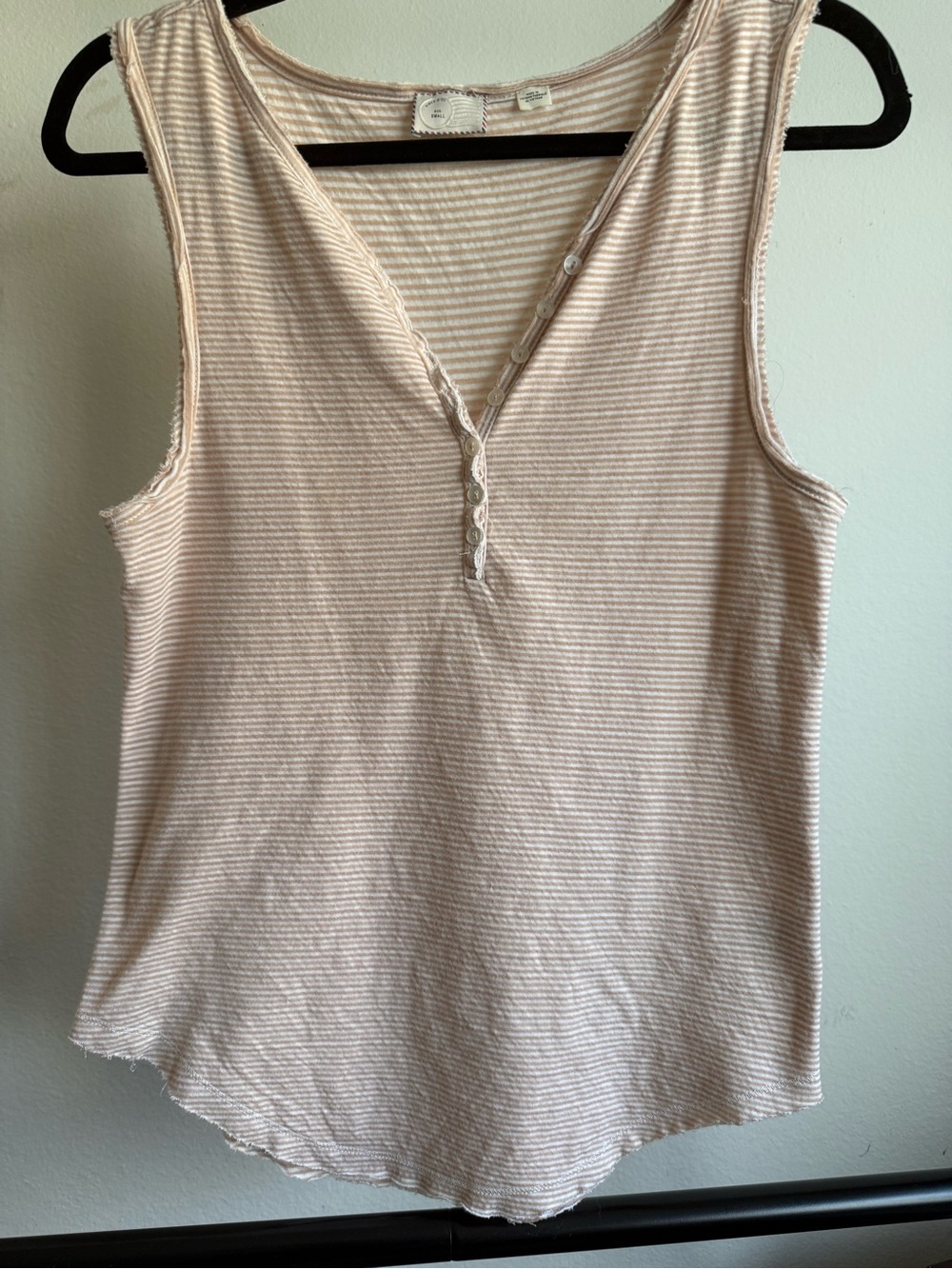 Postmark Anthropologie Striped Henley Tank Top Small